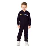 Conjunto Moletom Infantil Felpudo Masculino Com Jaqueta Com Capuz Roupa De Frio Criança Menino