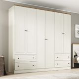 Guarda-roupa Casal 6 Portas 4 Gavetas Ananda Cabecasa Madeiramadeira Offwhite