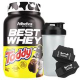 Kit Best Whey Isolado Toddy 900g Luva Coqueteleira Atlhetica