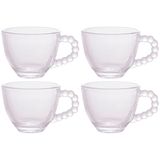 Conjunto Com 4 Xícaras Para Café Wolff Pearl Em Cristal 80 Ml