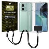 Capinha Com Cordão Moto G05 + Película De Vidro 3d
