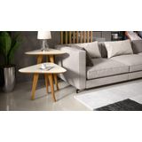 Mesa Lateral E Apoio 3 Pontas Plus Pés Madeira Off / Freijó