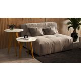 Mesa Lateral E Apoio Redonda Plus Pés Madeira Cor Off White