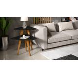 Mesa Lateral E Apoio 3 Pontas Plus Pés Madeira Preto Comprar
