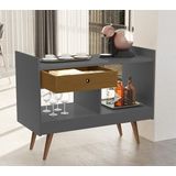 Aparador Estilo Buffet 2 Ambientes Retrô Duda Plus Cor Onix