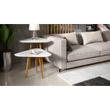 Mesa Lateral E Apoio 3 Pontas Plus Pés Palito Branco Comprar