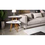 Mesa Lateral E Apoio 3 Pontas Plus Pés Madeira Branco