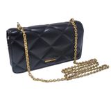 Bolsa Feminina Matelassê Alça Corrente Preta Transversal Lateral Ombro Pequena - Panami