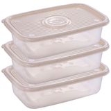 Pote De Plástico Pop Retangular 2,7 Litros Marmorizado Com 3 Unidades Plasutil Ref.9440