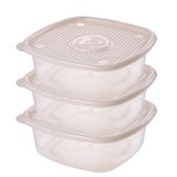 Pote De Plástico Pop Quadrado 2 Litros Marmorizado Com 3 Unidades Plasutil Ref.9435