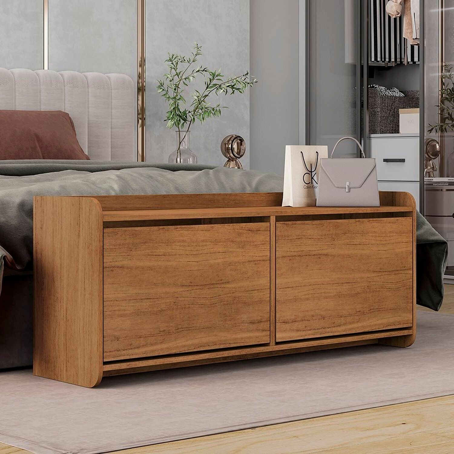 Sapateira Dália 2 Portas Basculantes 130cm Cedro