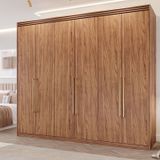 Guarda-roupa Casal 235cm 6 Portas 6 Gavetas Espelho Interno Giratório 100% Mdf Turim Espresso Móveis Cinamomo