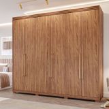 Guarda-roupa Casal 240cm 6 Portas 6 Gavetas Espelho Interno Giratório 100% Mdf Turim Espresso Móveis Cinamomo