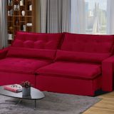 Sofá Modular Bahia 4 Lugares 230 Cm Com Molas Retrátil E Reclinável Vermelho
