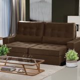 Sofá Curitiba Modular 3 Lugares 230cm Retrátil Reclinável Marrom