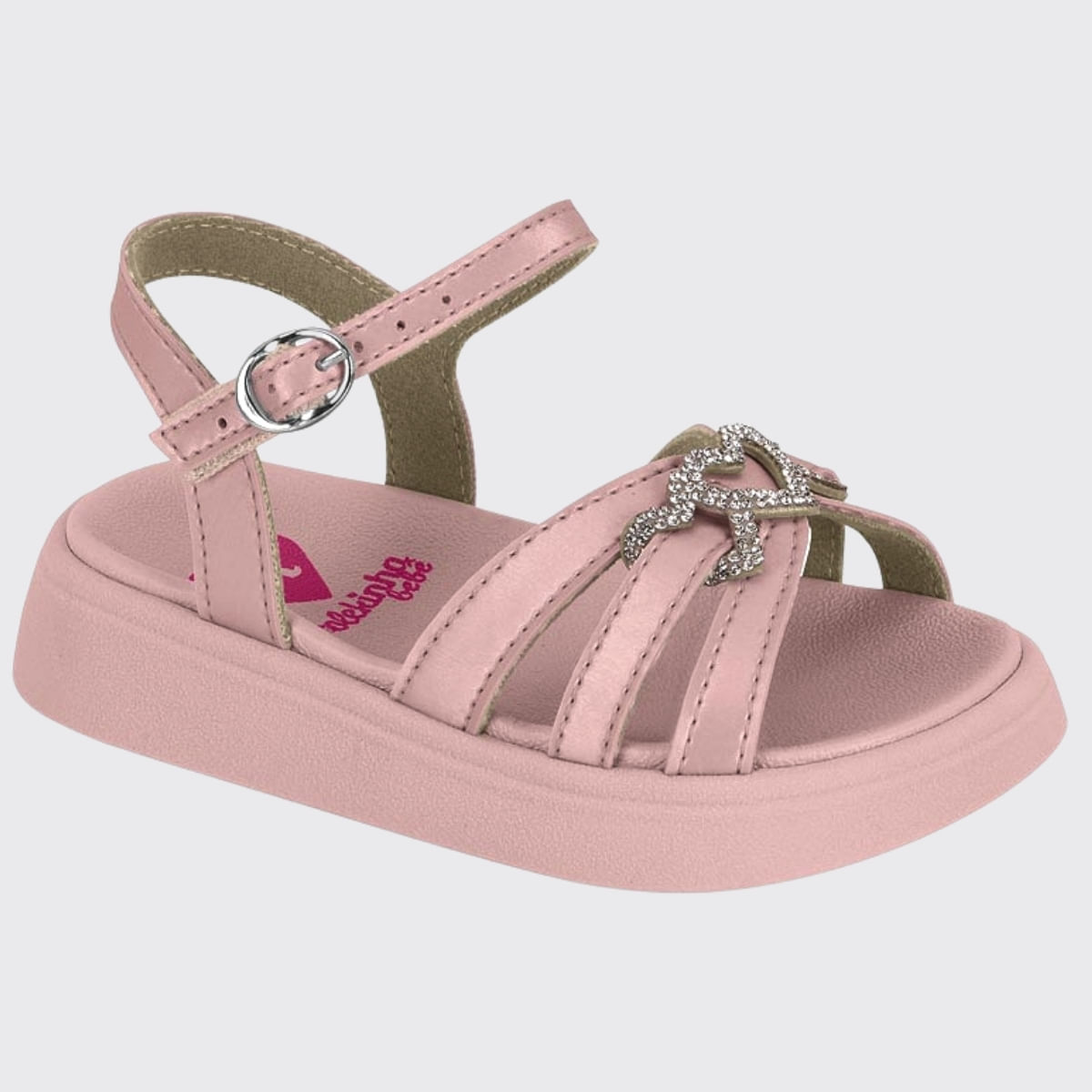 Sandália Pepete Baby Flat Meninas Slide Molekinha 2733.109.28335 - Rosa - 25