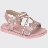 Sandália Infantil Baby Flat Meninas Perolas Molekinha 2714.225.28871 - Rosa/cristal Perola - 24