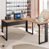 Mesa Para Escritório Diretor Em L 120x150cm Espresso Móveis Calvi/preto