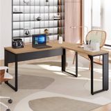 Mesa Para Escritório Diretor Em L 150x150cm Espresso Móveis Calvi/preto