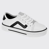 Tênis Infantil Meninas Casual Conforto Molekinha 2565.109.18962 - Branco/preto/prata - 32