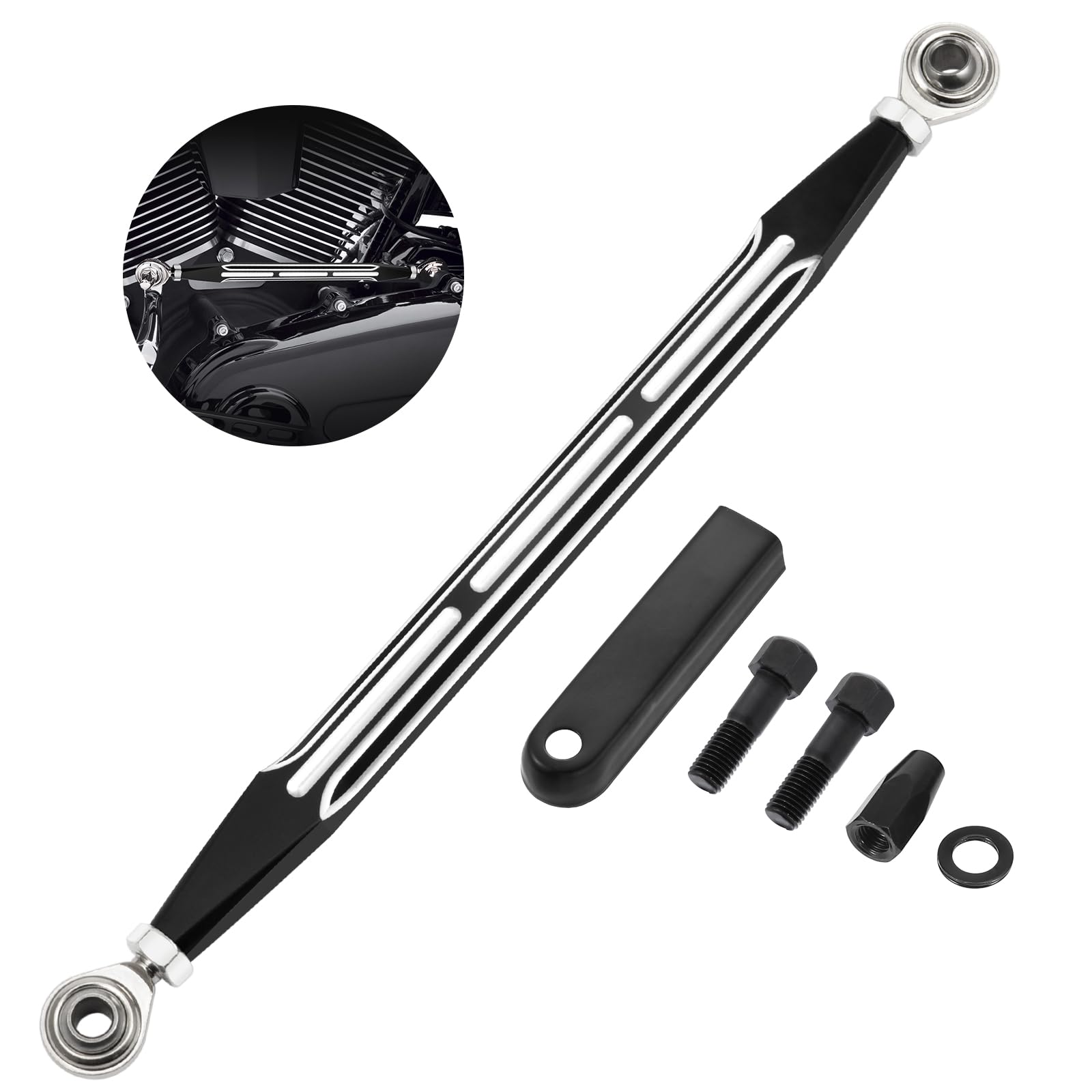 Gear Shift Linkage Amazicha Black Para Harley Touring 1980 E Posterior