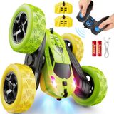Carro De Controle Remoto Qunreda Rc Stunt 4wd 360° Giratório Amarelo E Verde