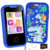 Telefone Infantil Weoluli Para Crianças De 3 A 10 Anos Com Capa De Dinossauro Azul