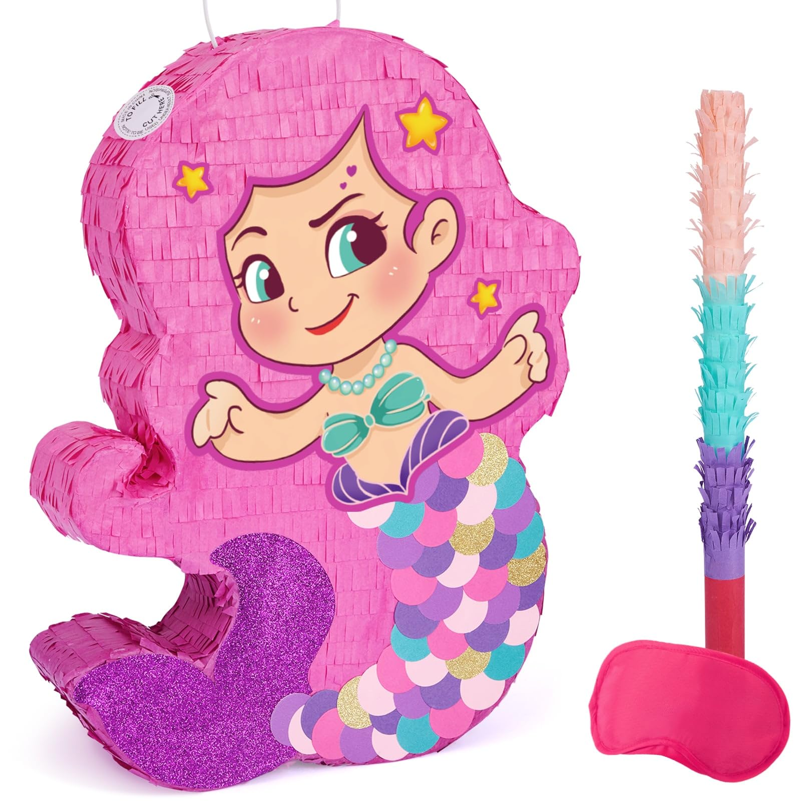 Festa De Aniversário Piñata Wernnsai Mermaid Para Meninas 40x31cm
