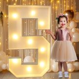 Light Up Numbers Pooqla 3ft Led Warm White Number 5