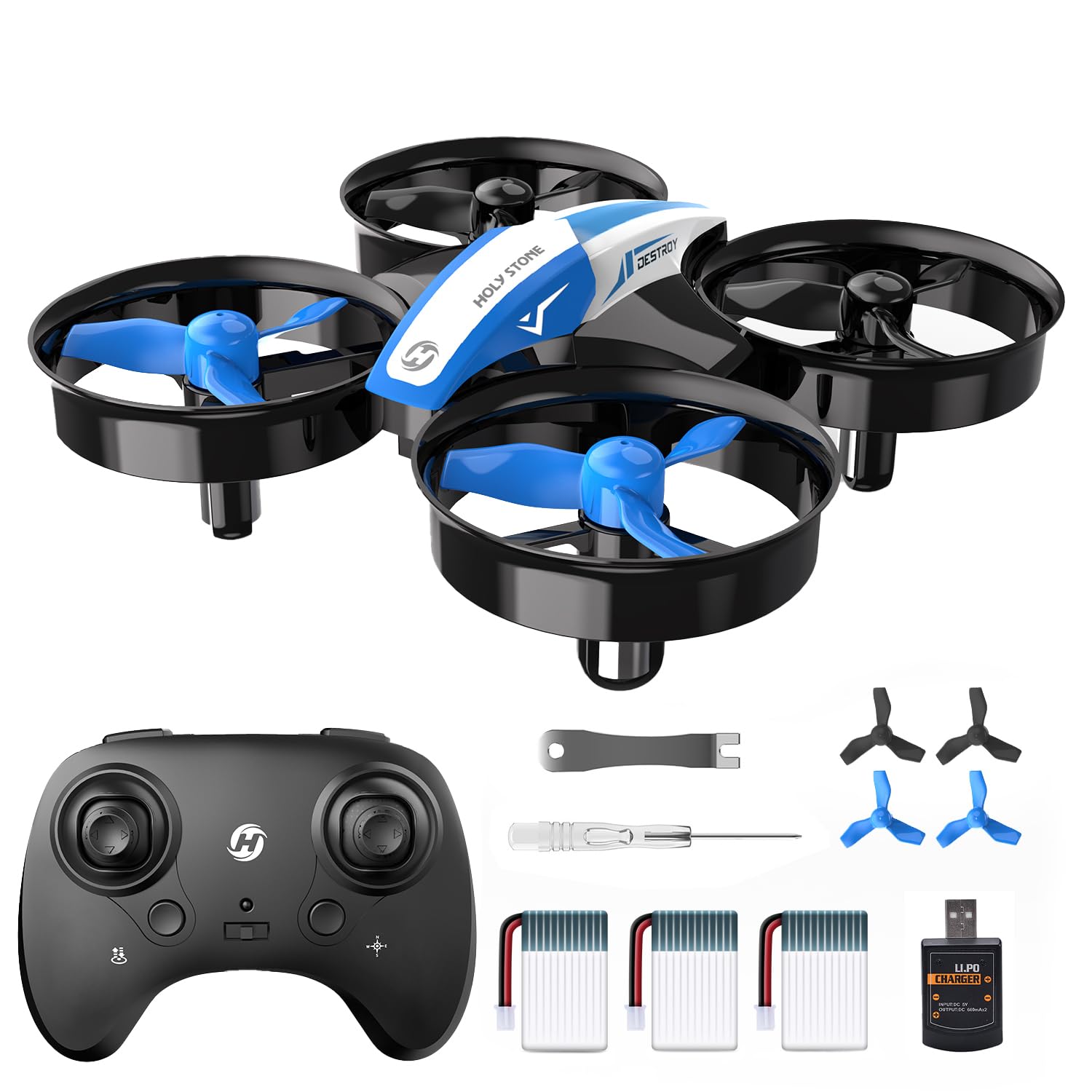 Mini Drone Holy Stone Hs210 Para Crianças E Iniciantes Azul