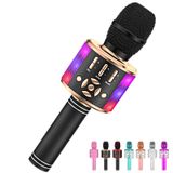 Microfone De Karaokê Amazmic Kids Bluetooth Portátil Preto Dourado