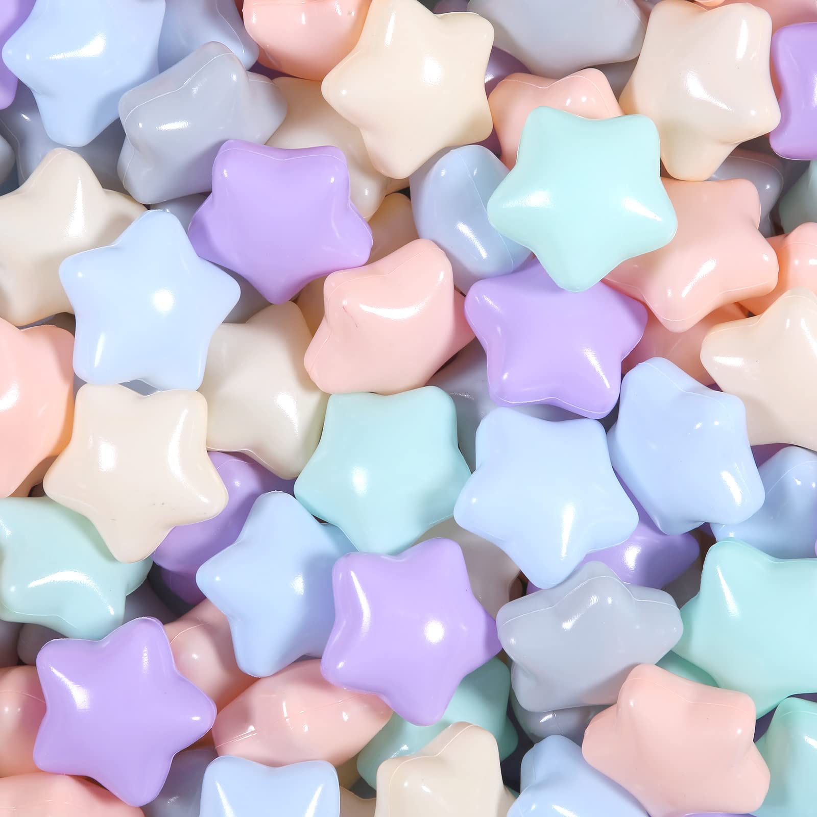 Ball Pit Balls Gogoso 100 Star Pink Soft Plastic 5,5 Cm Com Bolsa