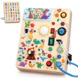 Brinquedo Montessori De Dinossauro Iabedi Busy Board De 1 A 3 Anos Para Meninos