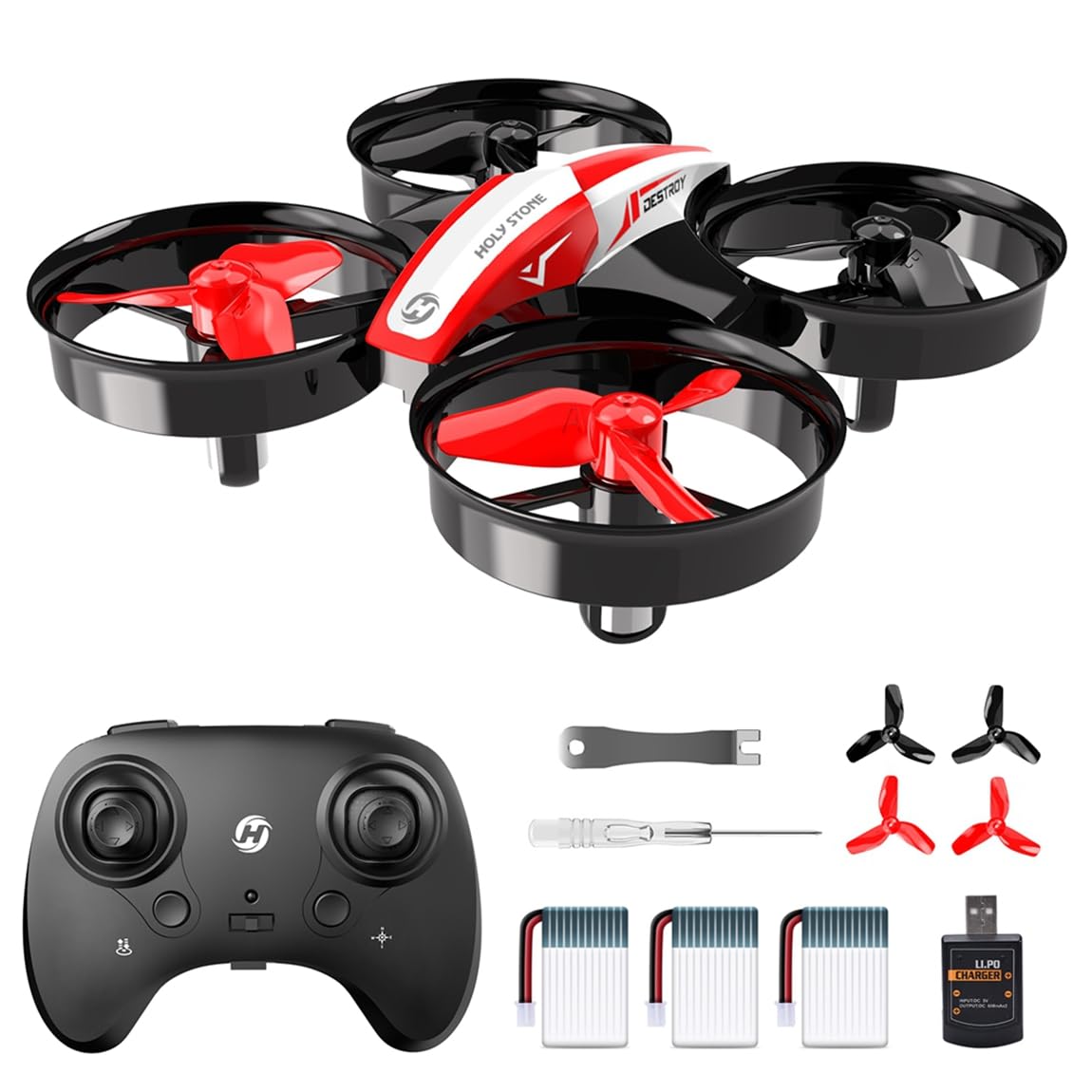 Mini Drone Holy Stone Hs210 Para Crianças E Iniciantes Com 3 Baterias