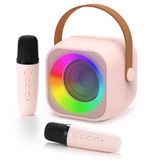 Máquina De Karaokê Jeefu Para Crianças Com 2 Microfones Rosa