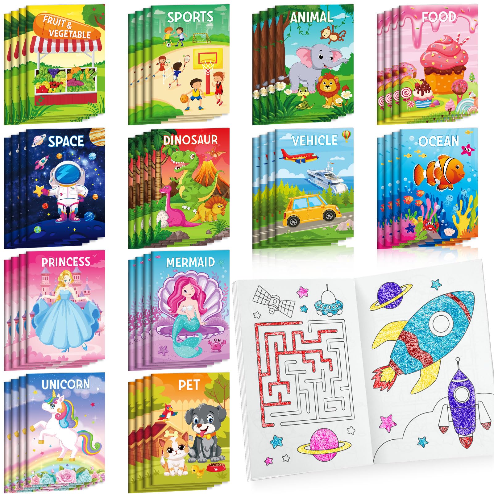 Livros Para Colorir Ben Louis Party Favors Kids 4-8-12 Anos 60 Unidades