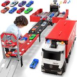 Porta-pista De Corrida Toy Truck Com 8 Carros De Corrida Para Crianças De 3 Anos Ou Mais