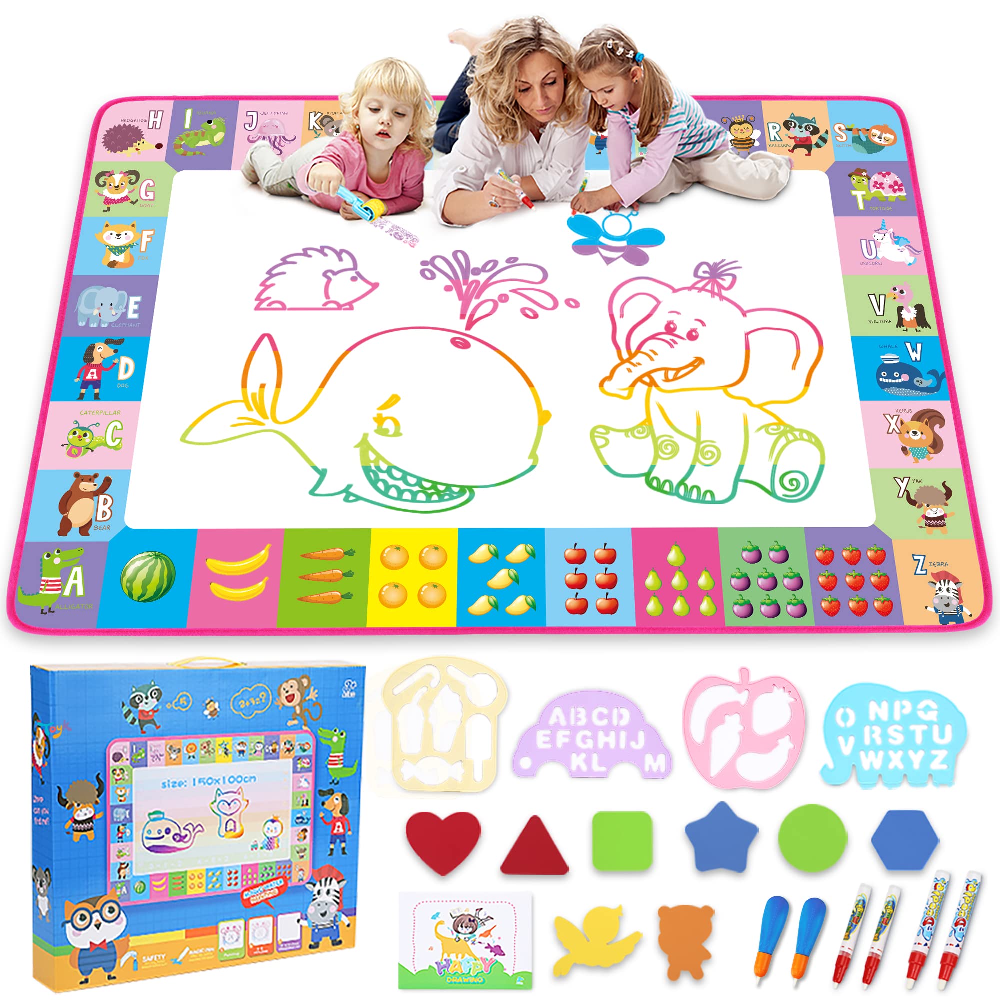 Water Doodle Mat Toyk Kids Painting Writing Com Canetas Mágicas