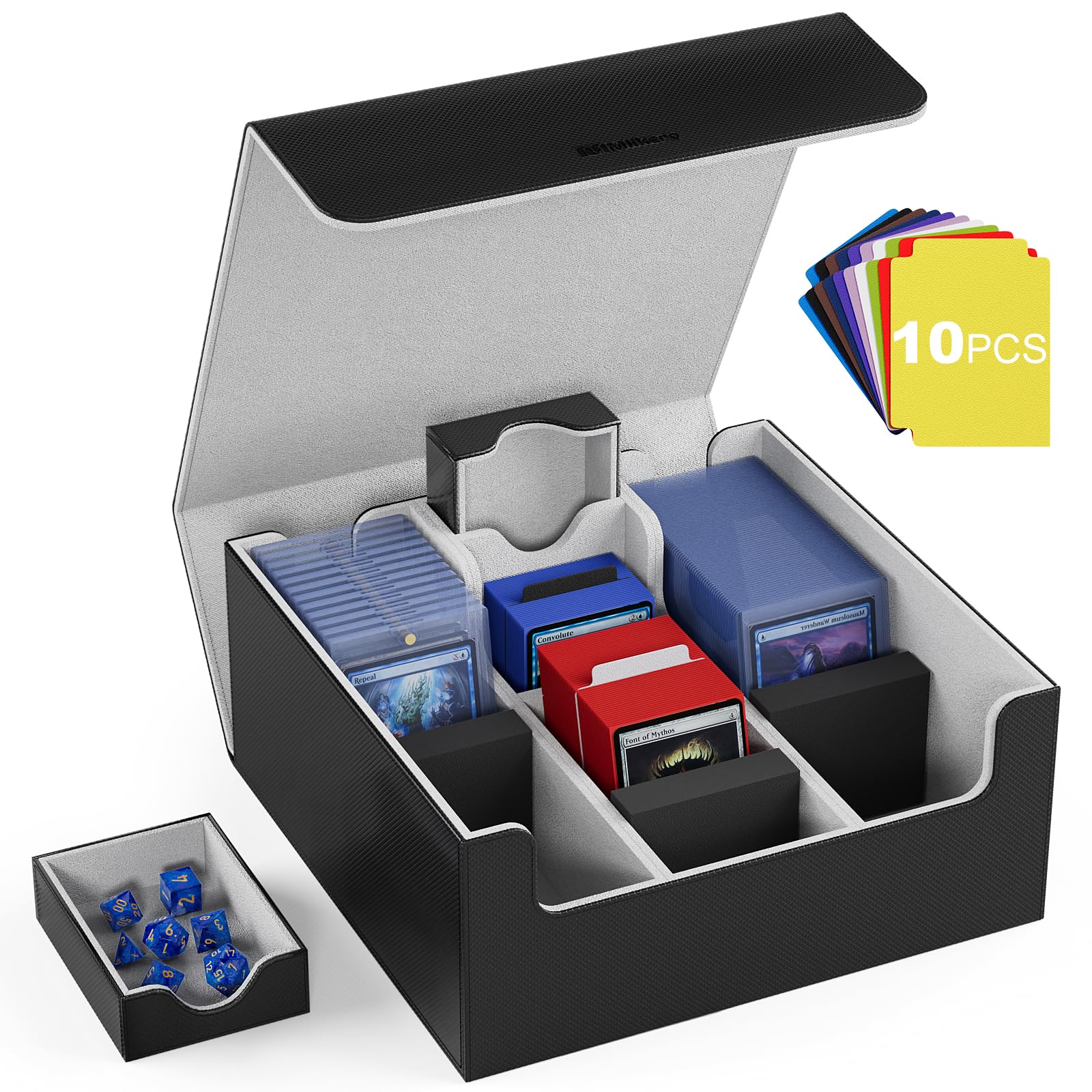 Estojo De Cartas Mlikero Trading Card Storage Box De Couro Preto