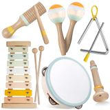 Conjunto De Instrumentos Musicais Brinquedos De Madeira Montessori Para Crianças