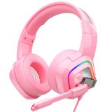 Fone De Ouvido Para Jogos Ziumier Rosa Com Microfone Para Pc E Laptop Xbox Ps4