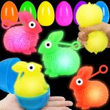 Pacote Com 8 Ovos De Páscoa Gigantescos Com Bolinhas Led Bunny Puffer