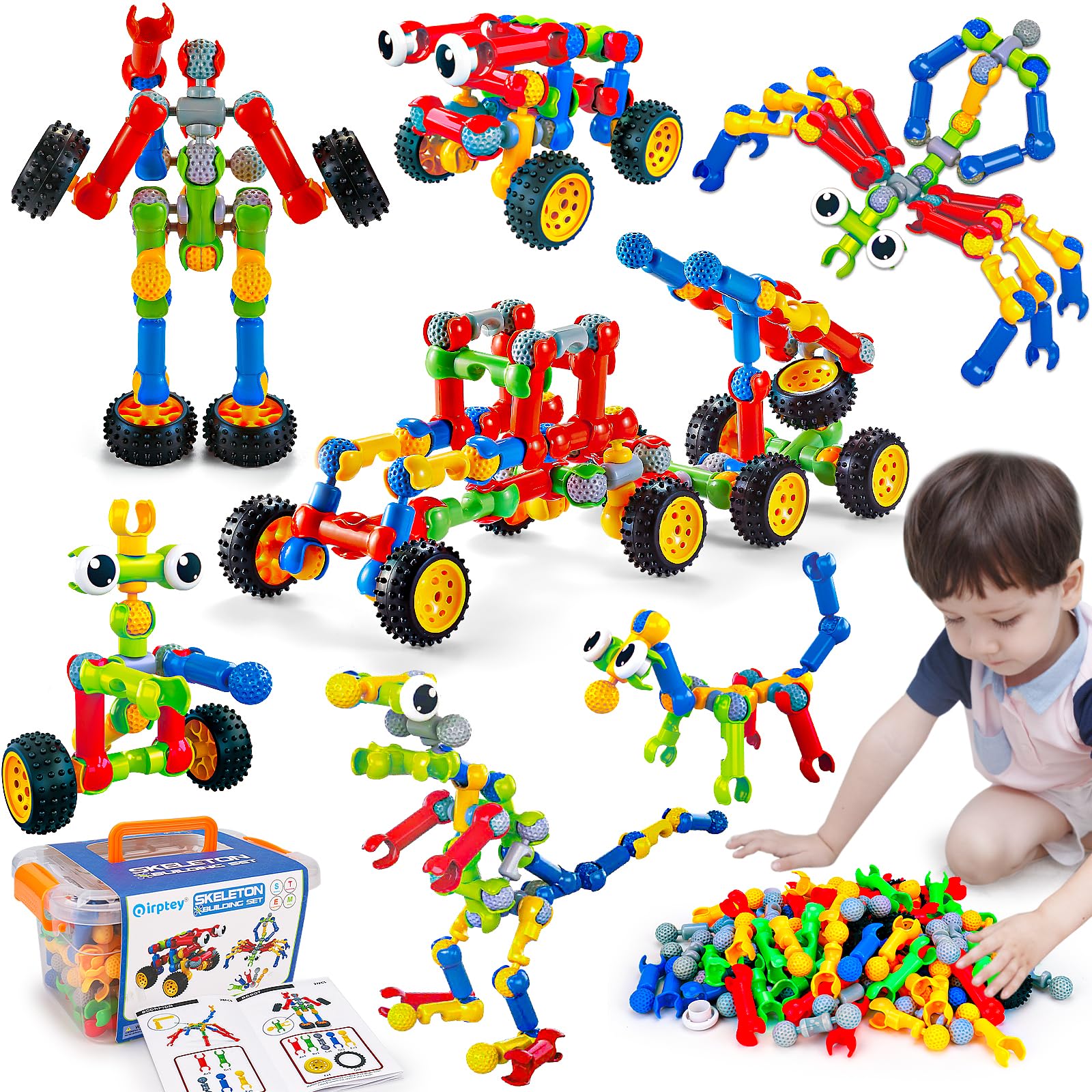 Building Blocks Qirptey Stem Toy 125 Unidades Para Crianças De 3 A 8 Anos