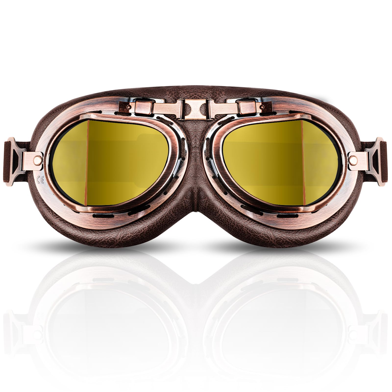 Óculos De Capacete De Motocicleta Yecream Vintage Retro Aviator