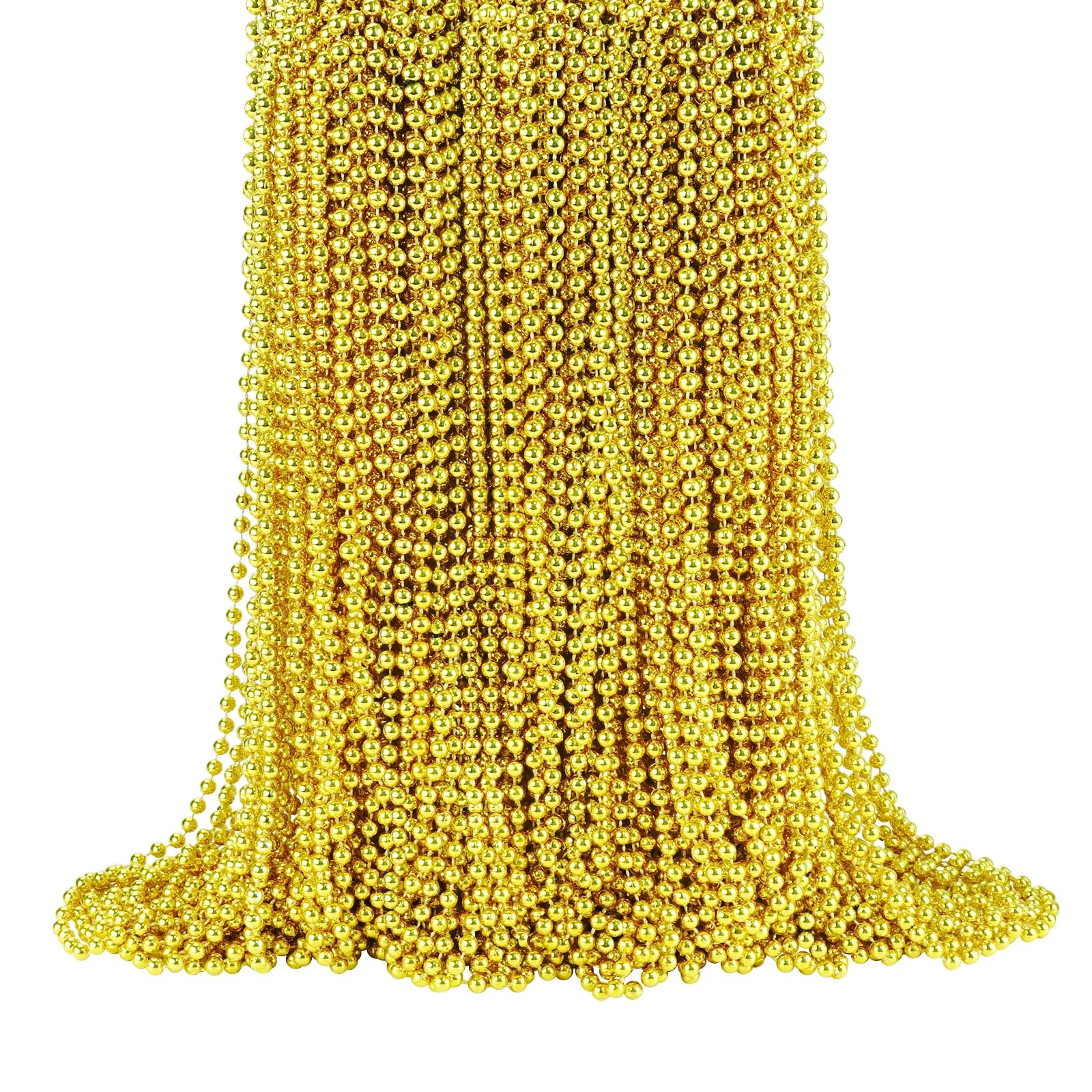Colares De Miçangas Shaoqinlin Gold Mardi Gras 144 Peças 83 Cm 7 Mm
