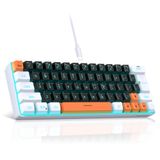 Teclado Para Jogos Snpurdiri 60% Com Fio Rgb Retroiluminado 63 Teclas