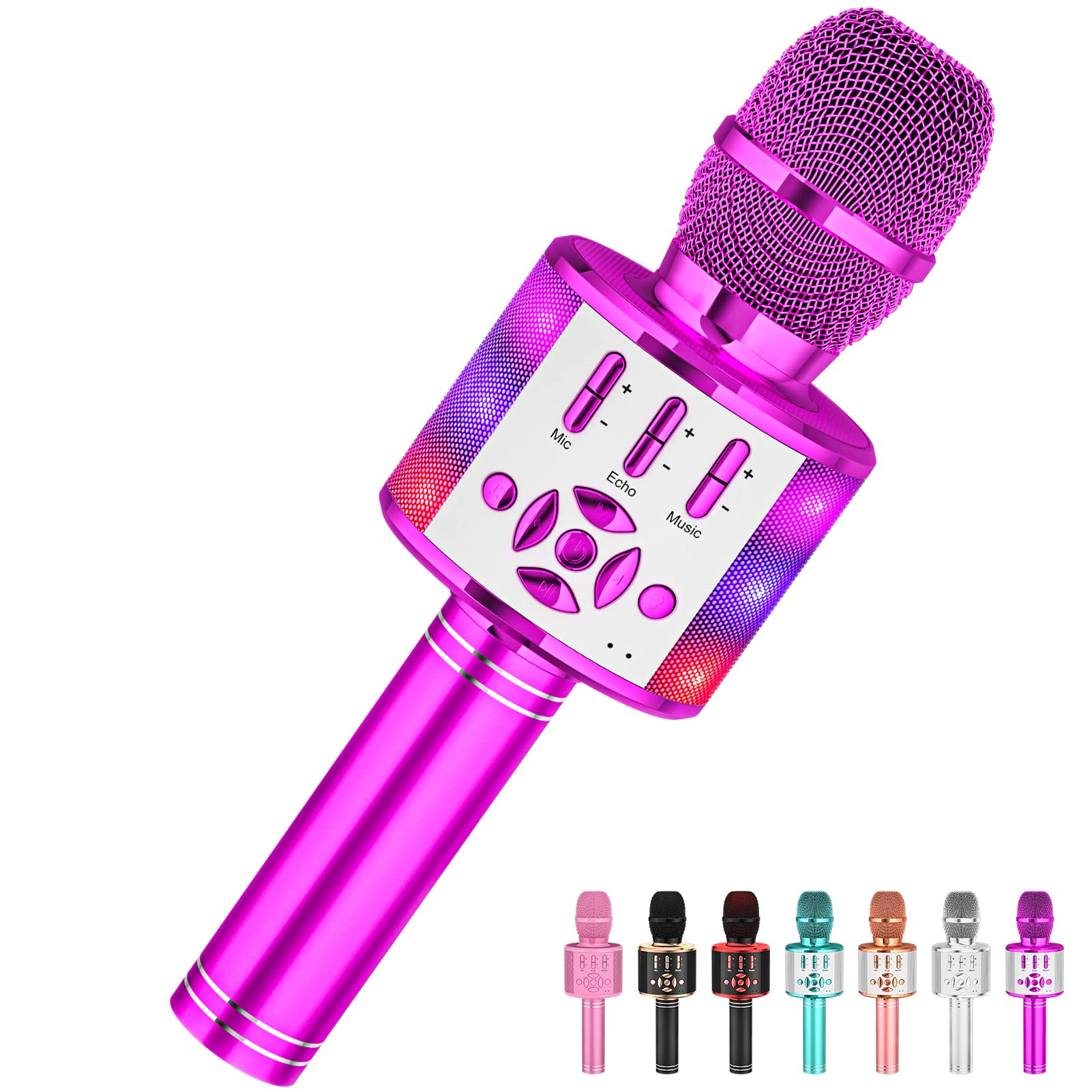 Microfone De Karaokê Amazmic Kids Bluetooth Sem Fio Roxo