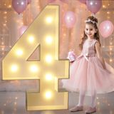 Light Up Numbers Pooqla 3ft Warm White Led Marquee Number 4