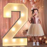 Número Da Marca Pooqla 3ft Led Light Up Warm White Number 2