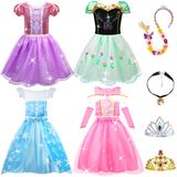 Princess Dress Up Vestido Meland Princess Para Meninas De 3 A 8 Anos